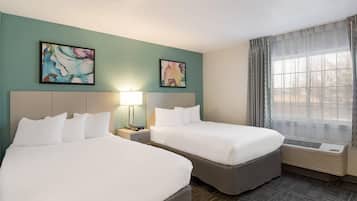 Suite, 2 Double Beds, Non Smoking | Desk, blackout drapes, iron/ironing board, free WiFi