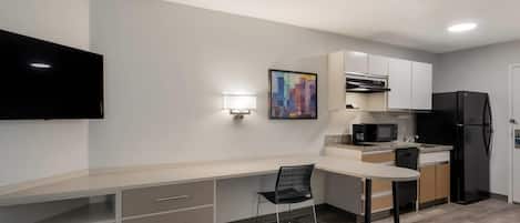 Desk, blackout drapes, iron/ironing board, free WiFi