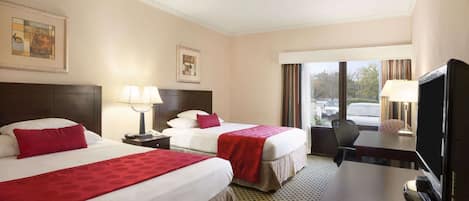 Room, 2 Queen Beds | Desk, iron/ironing board, free cribs/infant beds, rollaway beds