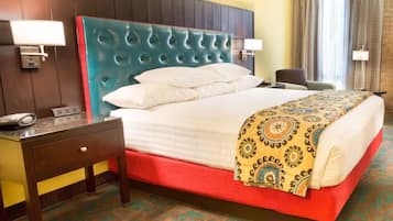 Pillow-top beds, desk, laptop workspace, blackout curtains