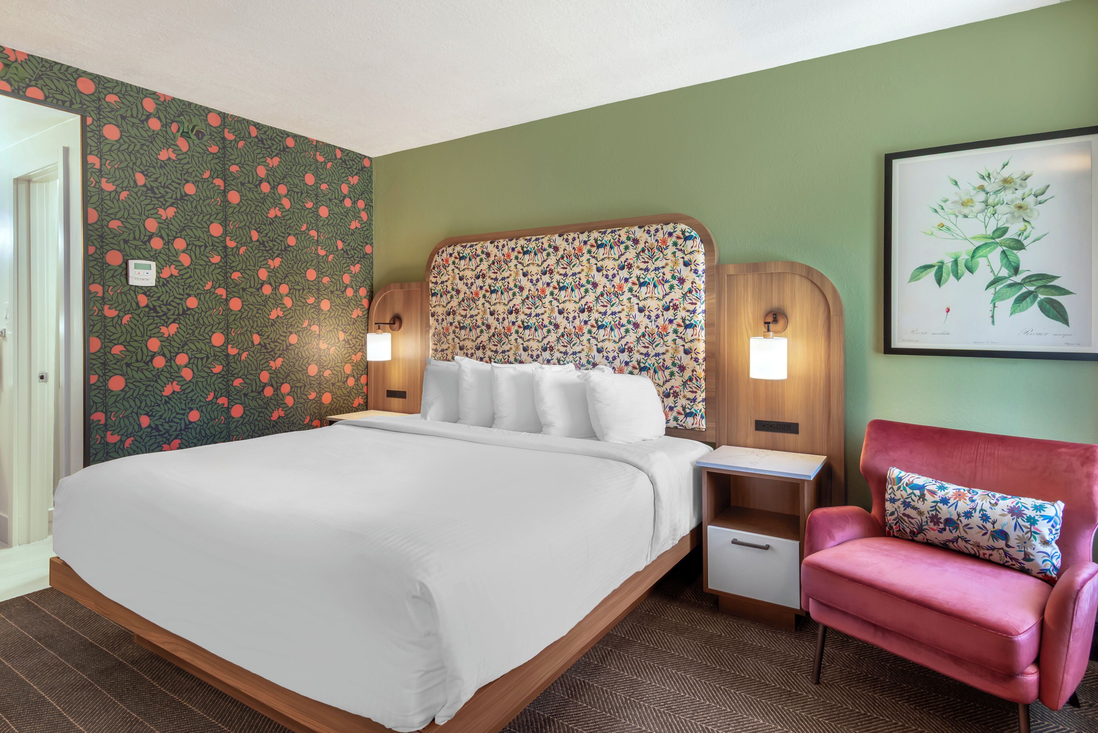 Egyptian cotton sheets, premium bedding, pillow-top beds, desk