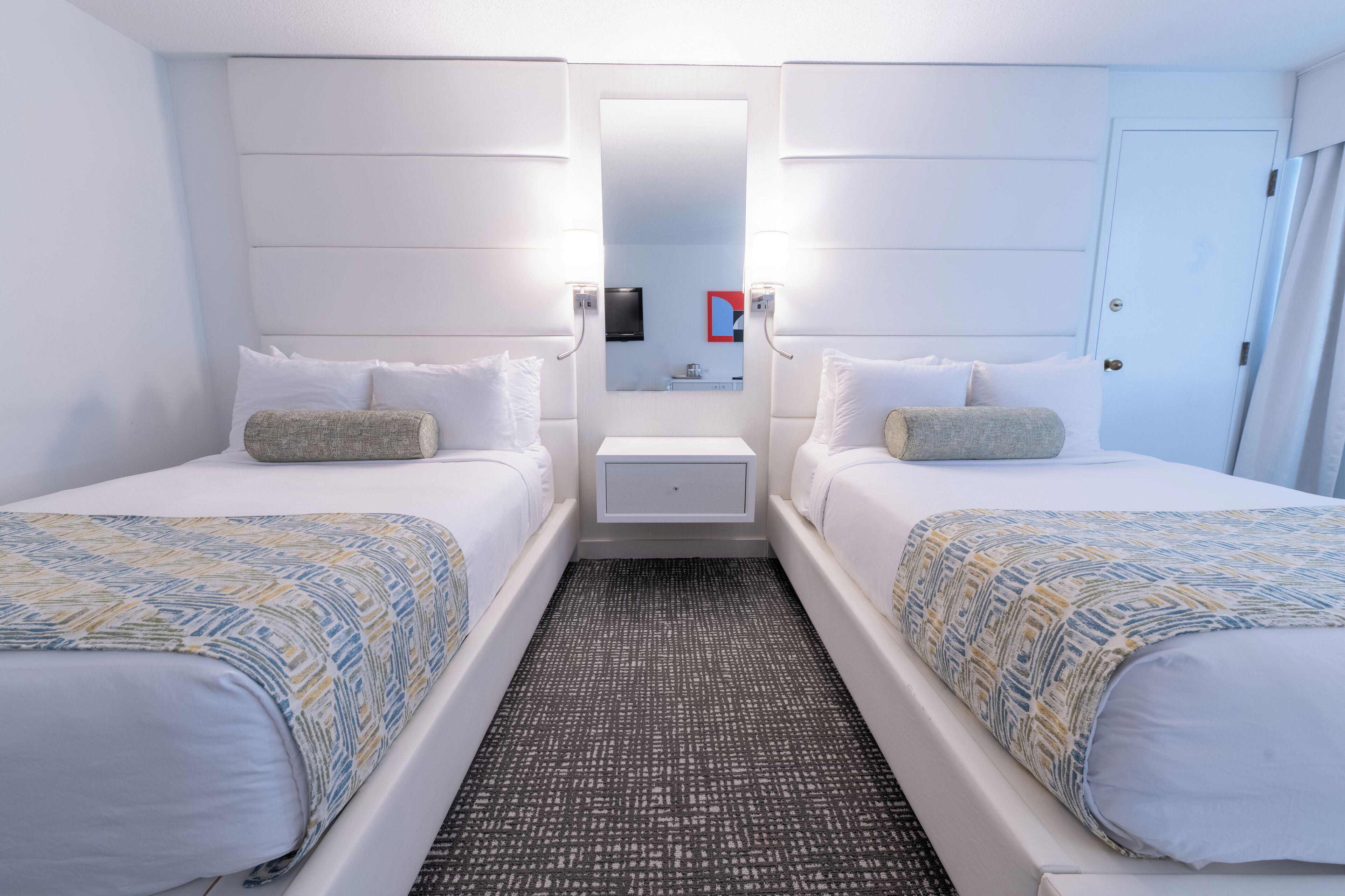 deluxe double room, 2 double beds | hypo-allergenic bedding, down duvets, in-room safe, blackout curtains