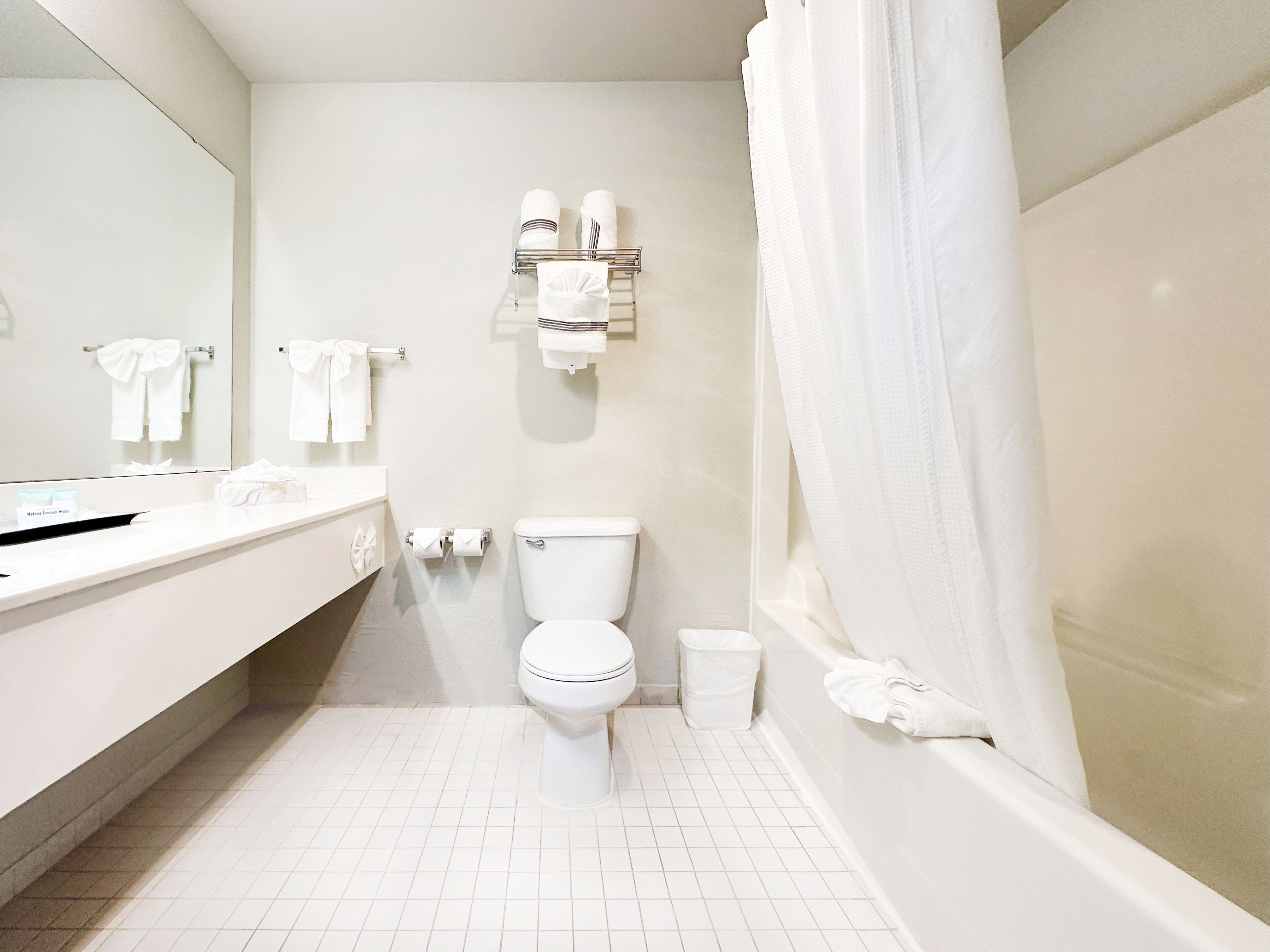 deluxe suite with ocean view | bathroom | hair dryer, towels