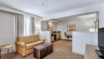 Suite, 1 Bedroom | Living area | 39-inch LCD TV with cable channels, TV, iPod dock