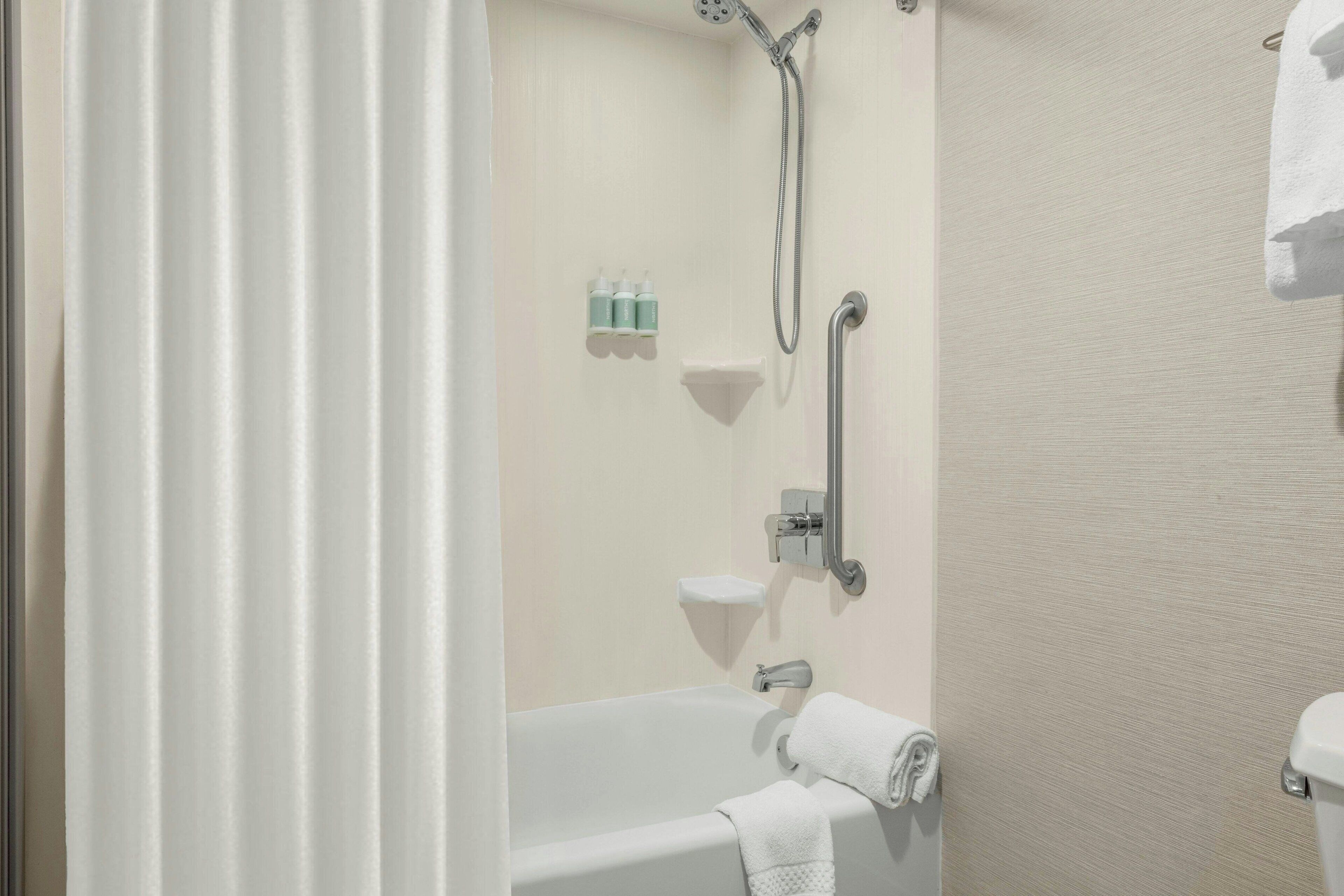 free toiletries, hair dryer, towels, soap