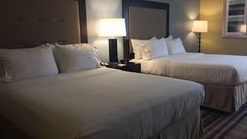 Premium bedding, down comforters, pillowtop beds, blackout drapes