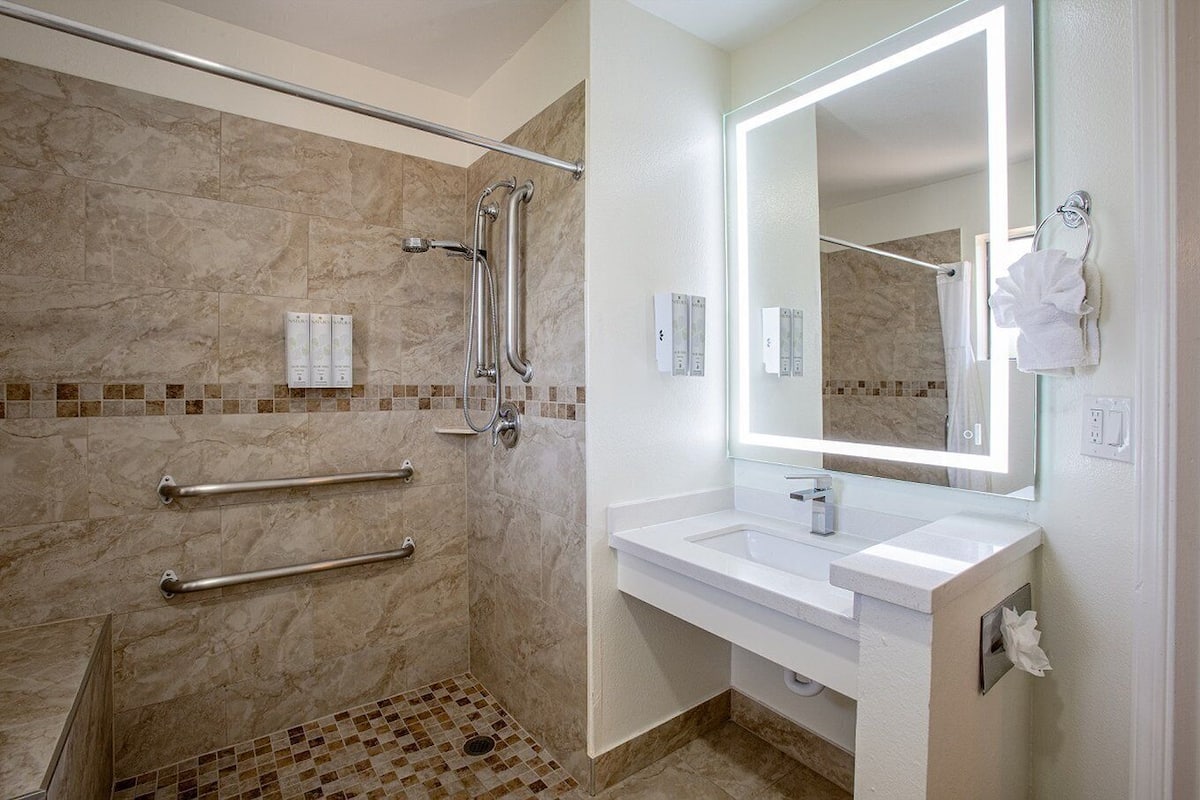 Room, 1 King Bed, Accessible | Asiento portátil para regadera