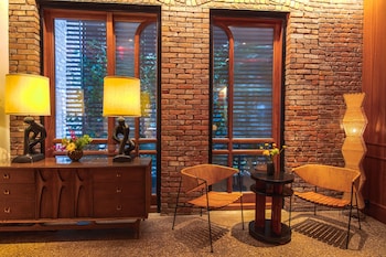 Sitting area in hotel lobby at The Frederick Hotel