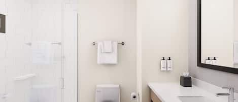 Free toiletries, hair dryer, towels