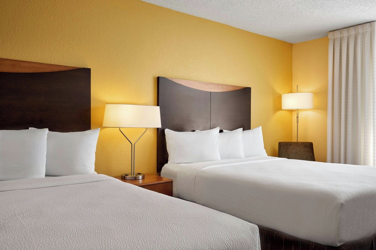 Room, 2 Queen Beds | Premium bedding, desk, laptop workspace, blackout curtains