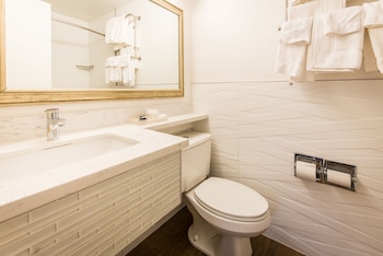 Standard Room, 1 Queen Bed, Non Smoking | Bathroom | Hair dryer, towels at SOMA Park Inn – Civic Center