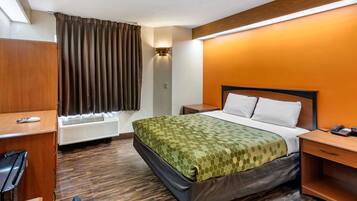 1 bedroom, desk, blackout drapes, iron/ironing board