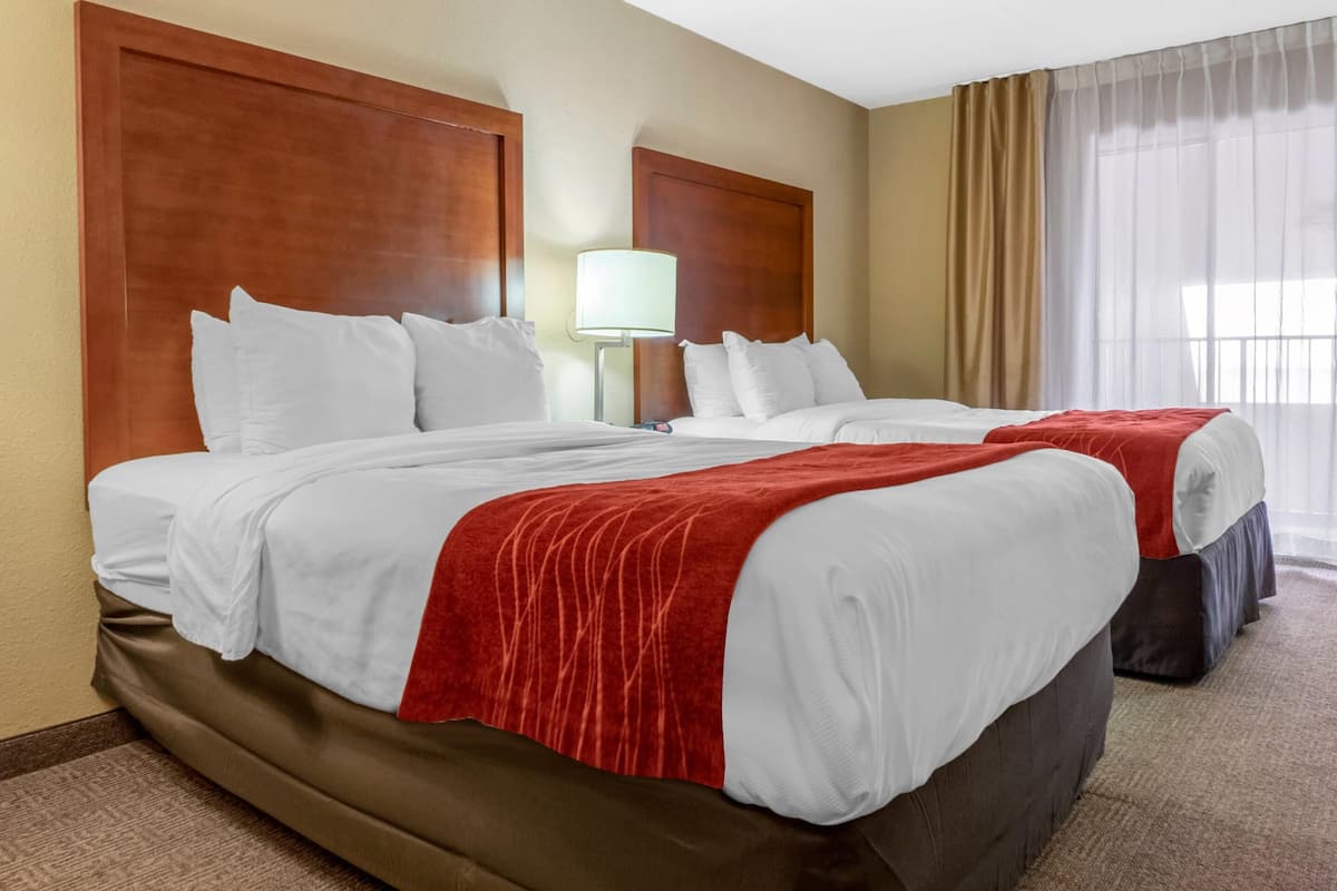 Room, 2 Double Beds, Non Smoking, Pool View | Premium bedding, pillowtop beds, desk, laptop workspace