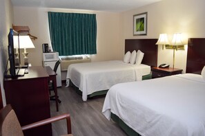 Standard Room, 2 Queen Beds, Non Smoking | Desk, iron/ironing board, free WiFi, bed sheets