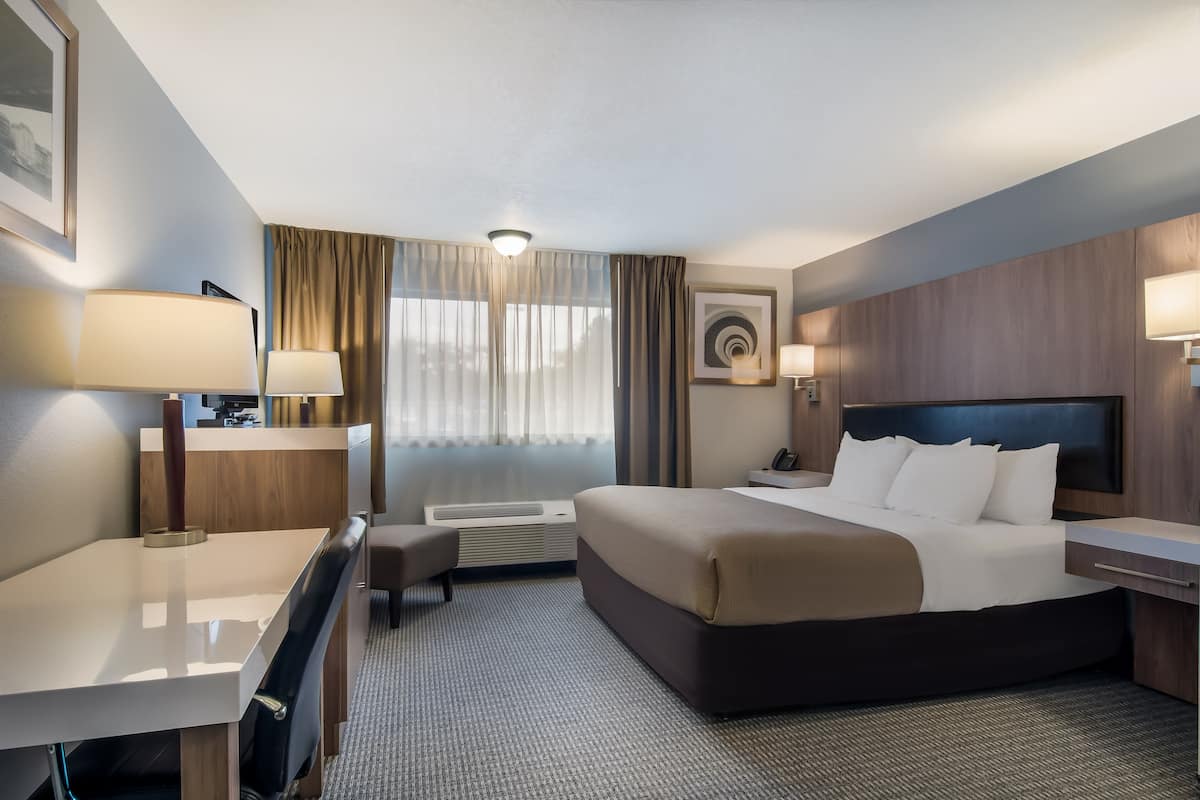 Suite, 1 King Bed, Non Smoking | Premium bedding, desk, blackout drapes, iron/ironing board