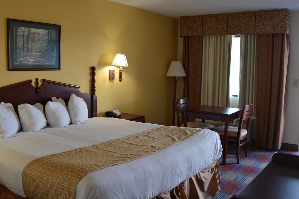 Rum - 1 kingsize-säng - tillgänglighetsanpassat - icke-rökare (Mobility Accessible) | Skrivbord, arbetsyta för laptop och mörkläggningsgardiner