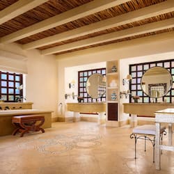 Separate tub and shower, jetted tub, designer toiletries, hair dryer