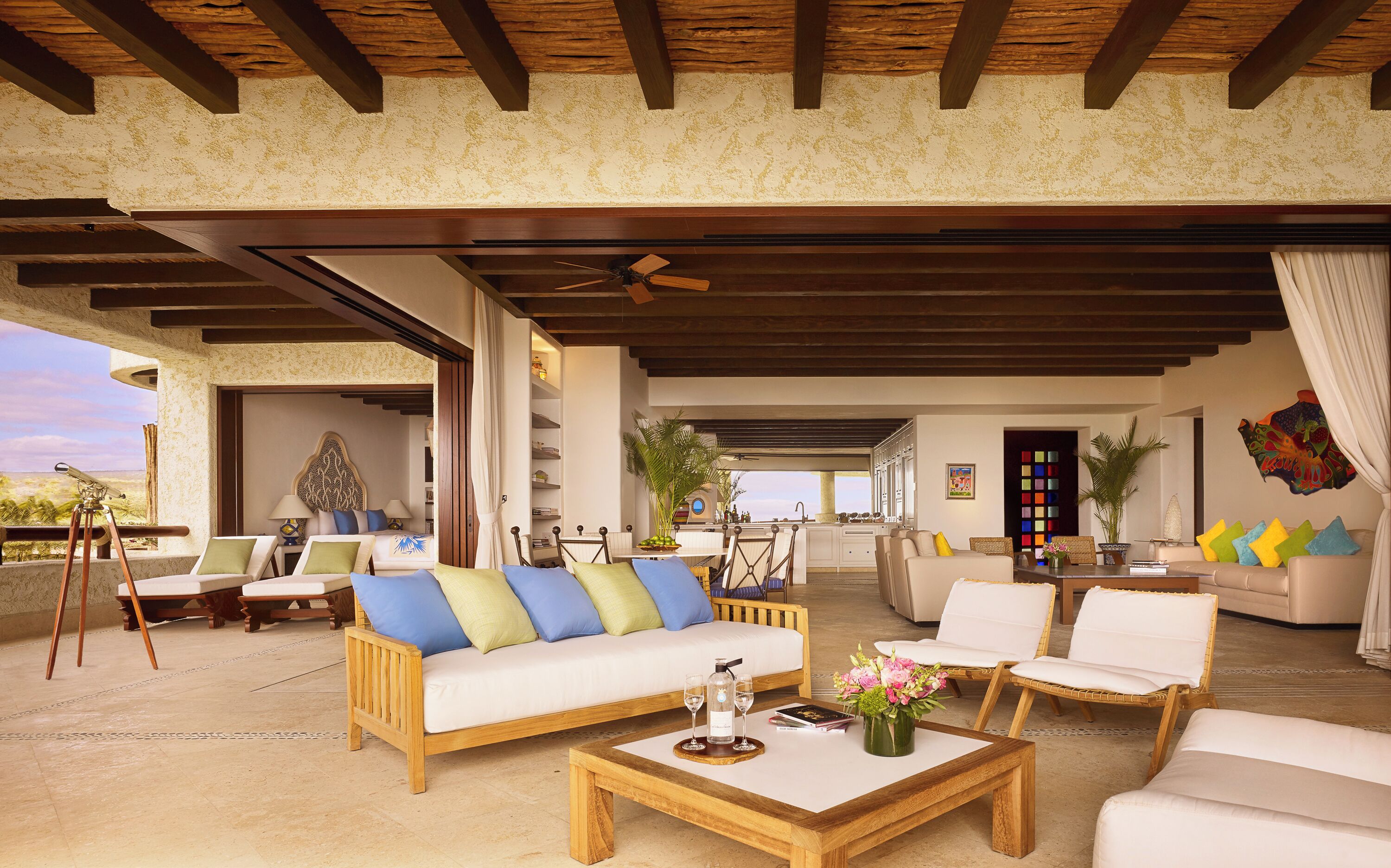 two bedroom gardenview residence | living area | 50-inch smart tv with satellite channels, fireplace, dvd player