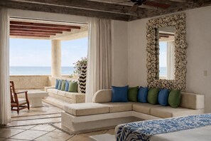 Two Bedroom Oceanview Suite | Draps en coton égyptien, literie de qualité supérieure