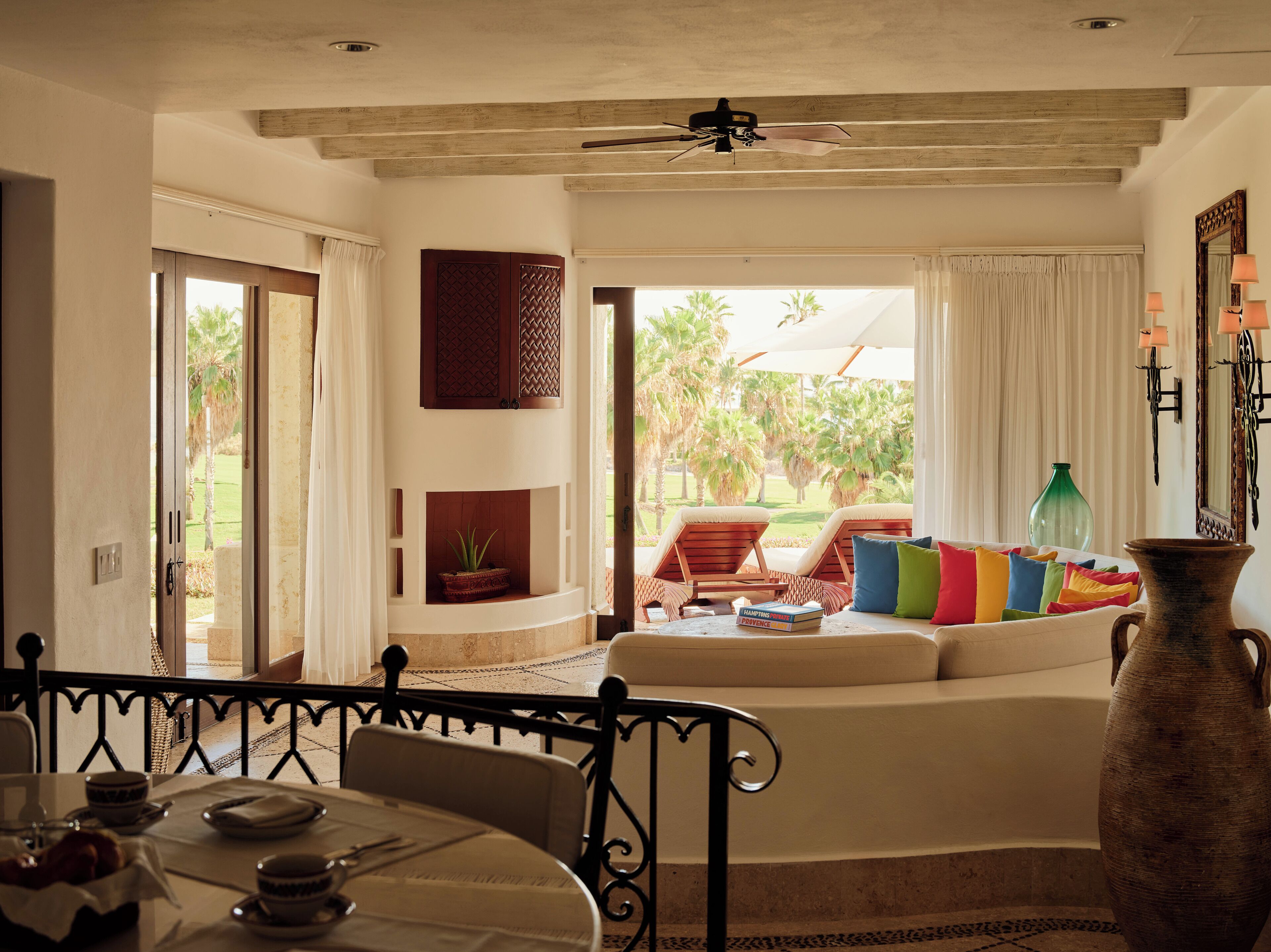 Two Bedroom Gardenview Suite | Living area | 50-inch Smart TV with satellite channels, fireplace, DVD player