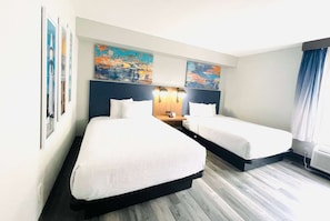 Room, 2 Double Beds, Accessible, Non Smoking (Mobility/Hearing Impaired Accessible) | Premium bedding, down duvets, memory-foam beds, desk