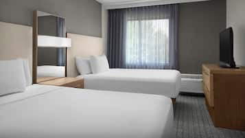 Suite, 2 Double Beds | Pillow-top beds, desk, laptop workspace, blackout curtains