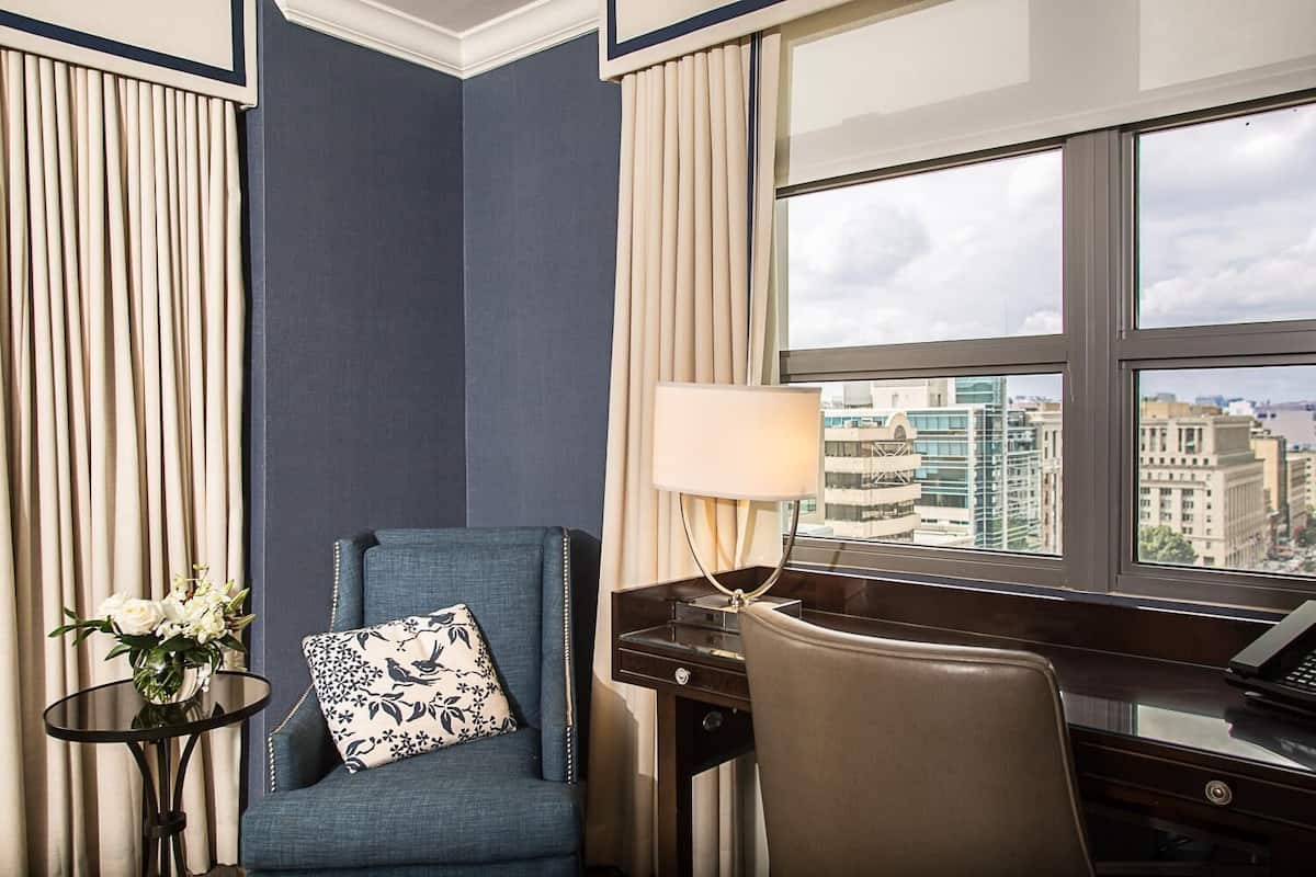 Diplomat Suite | Pillowtop beds, in-room safe, desk, iron/ironing board