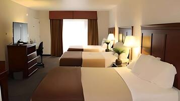 Standard Room, Non Smoking (3 Queen Beds) | Desk, iron/ironing board, free WiFi