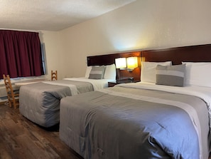 Desk, free WiFi, bed sheets