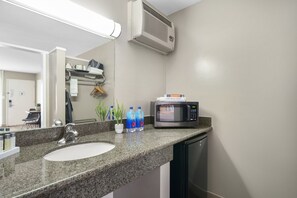 Blackout curtains, iron/ironing board, free WiFi, bed sheets