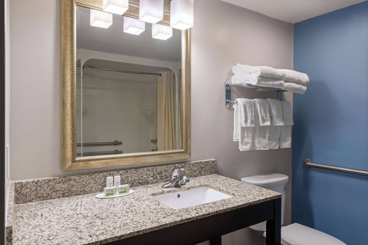 Chambre, 1 grand lit, non-fumeurs (Mobility) | Salle de bain accessible aux personnes à mobilité réduite