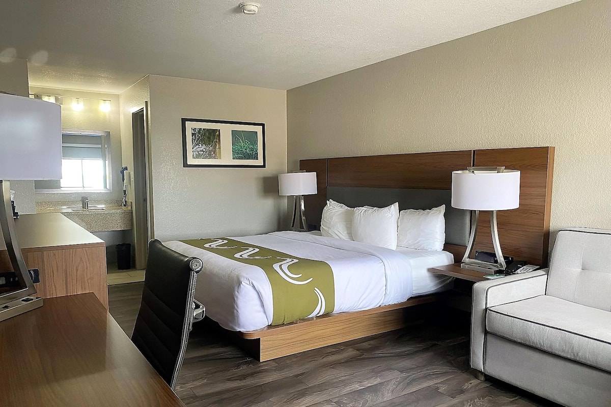 Suite, 1 King Bed, Non Smoking, Refrigerator & Microwave (with Sofabed) | Desk, laptop workspace, iron/ironing board, free cots/infant beds