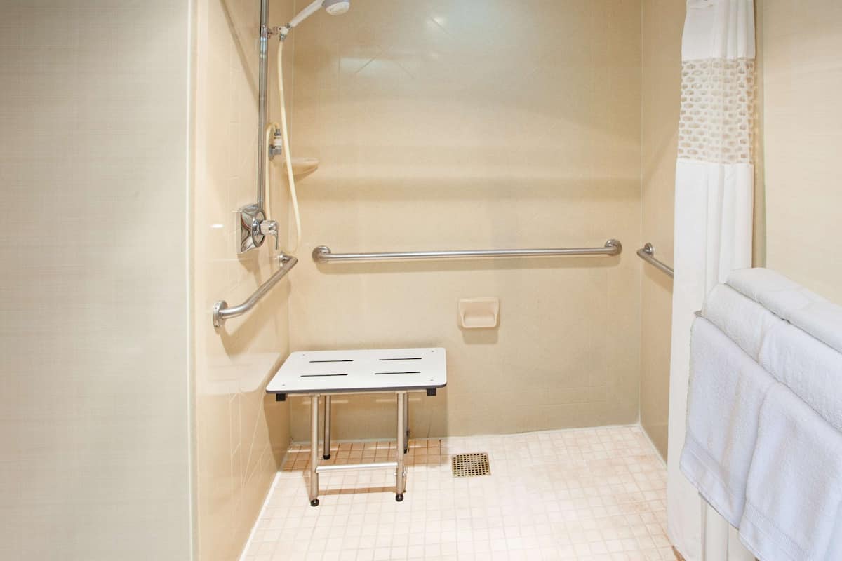 Room, 1 King Bed, Accessible, Non Smoking | Bathroom | Combined shower/tub, free toiletries, hair dryer, towels