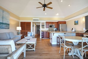 Room, 1 Bedroom, Ocean View (Unit 217 ,1Bath) | Living area | 0-inch TV with cable channels