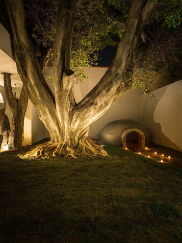 Sauna, hot tub, steam room, hydrotherapy, aromatherapy