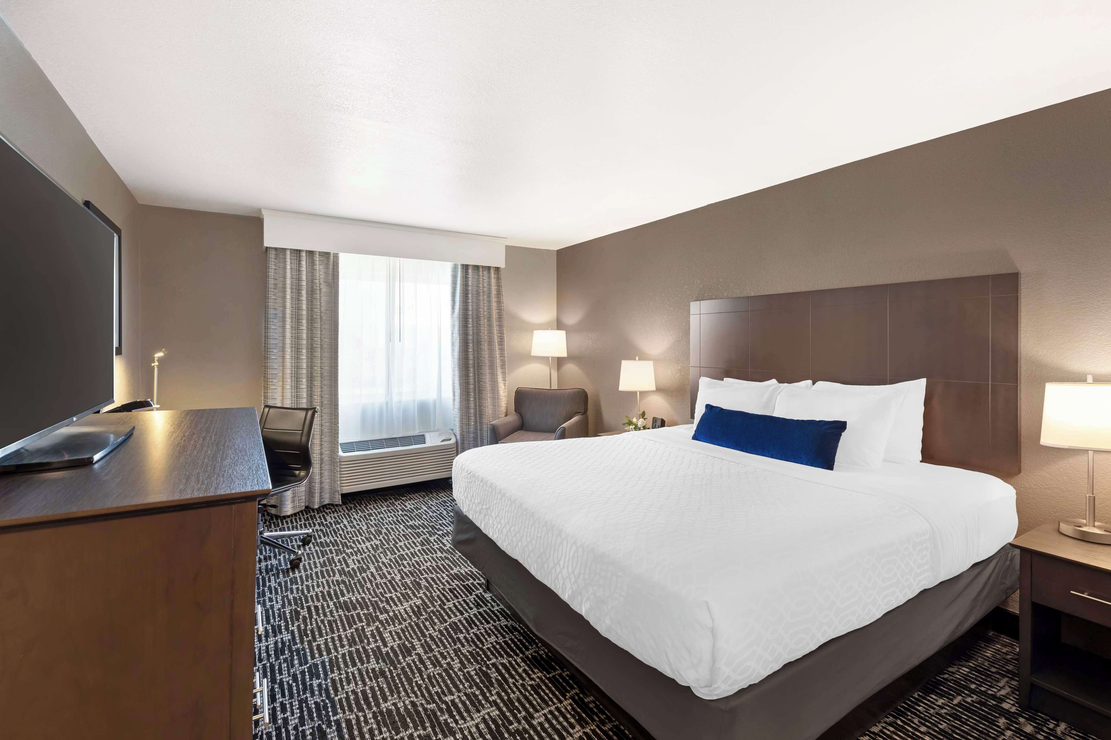 standard room, 1 king bed, non smoking, microwave | premium bedding, pillow-top beds, desk, laptop workspace