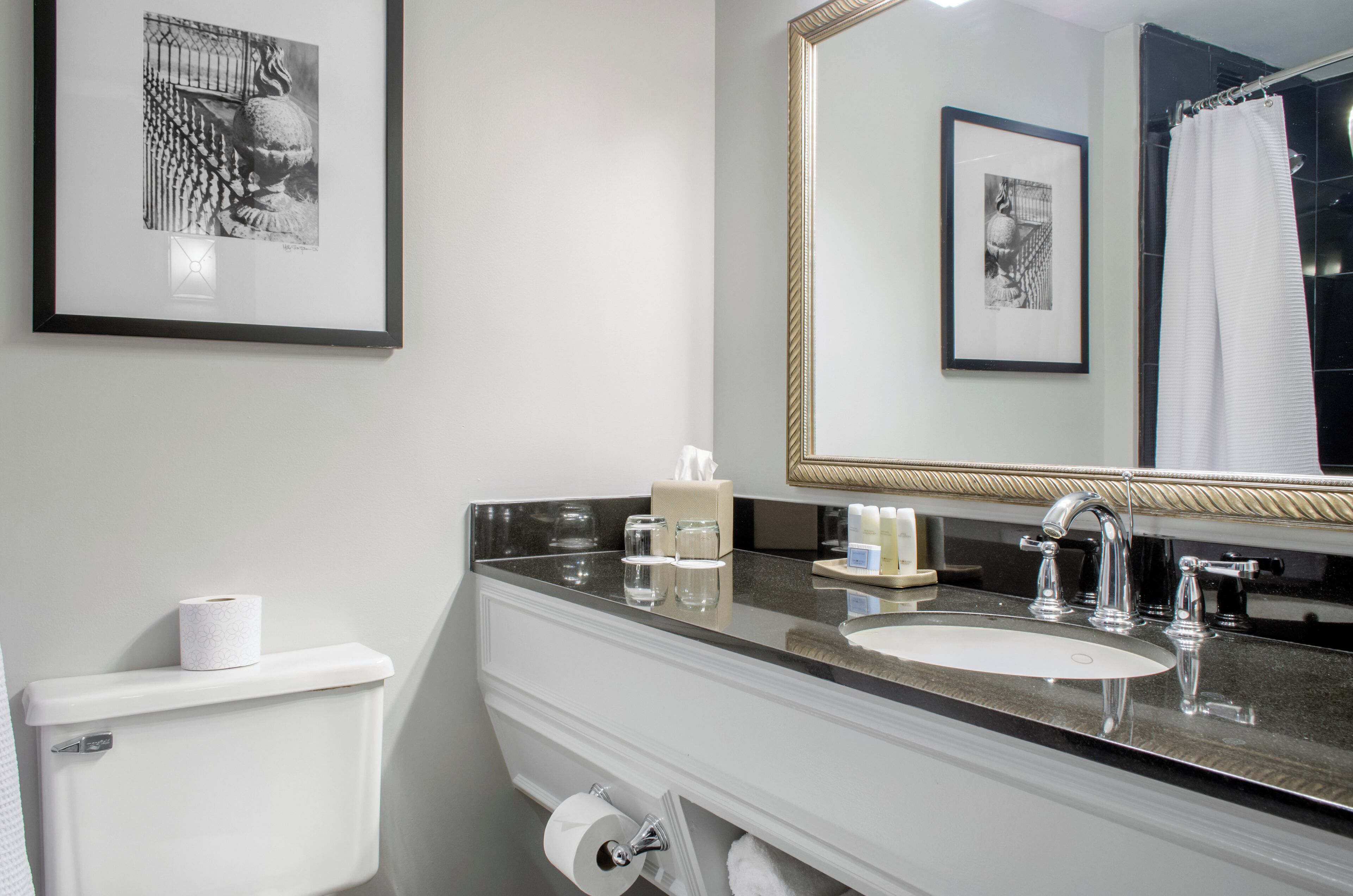 deluxe room, 2 double beds | bathroom | designer toiletries, hair dryer, bathrobes, towels