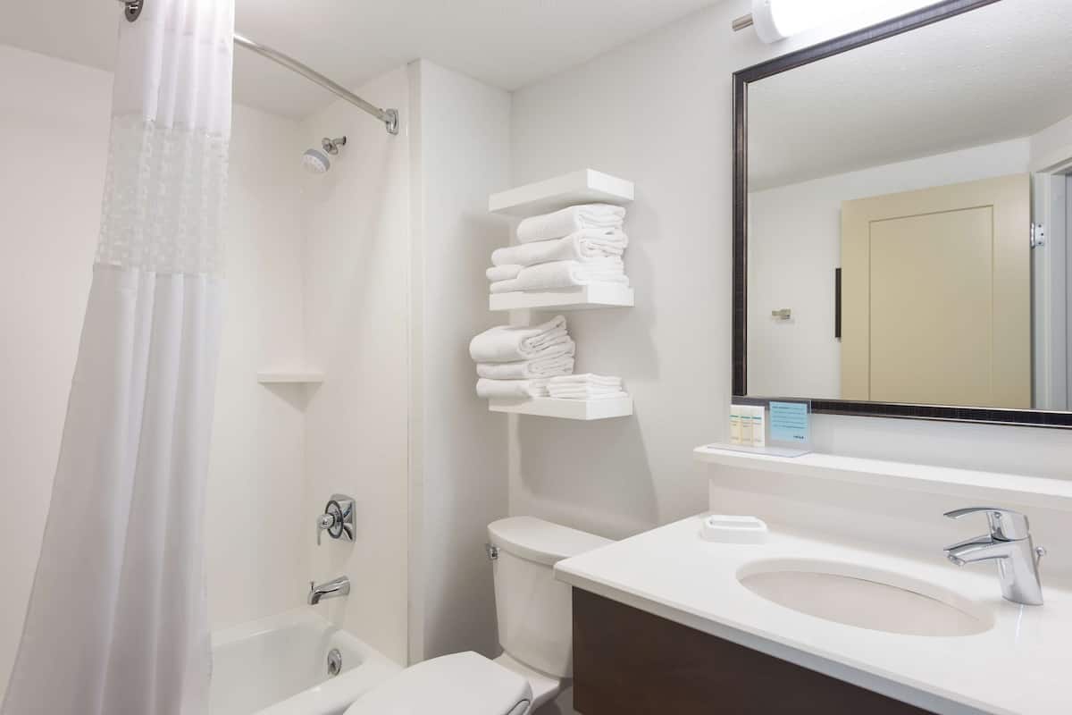 free toiletries, hair dryer, towels, soap