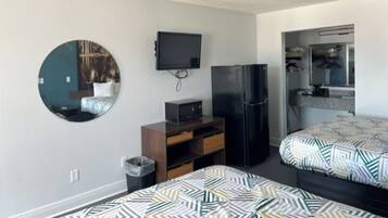 Desk, blackout drapes, iron/ironing board, WiFi (free)