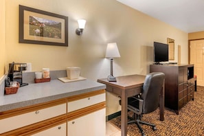 Premium bedding, pillow-top beds, desk, blackout curtains