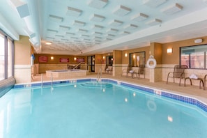 Indoor pool, outdoor pool, pool loungers