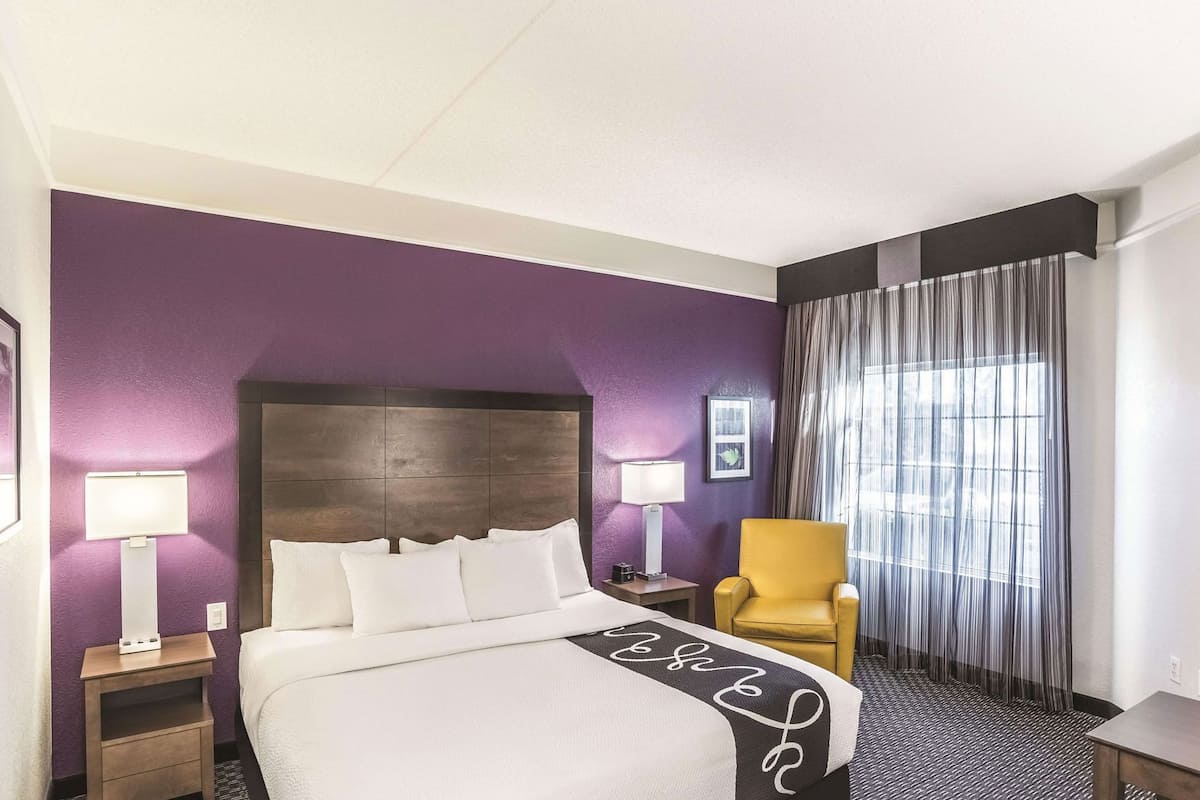 Premium bedding, pillow-top beds, desk, blackout curtains