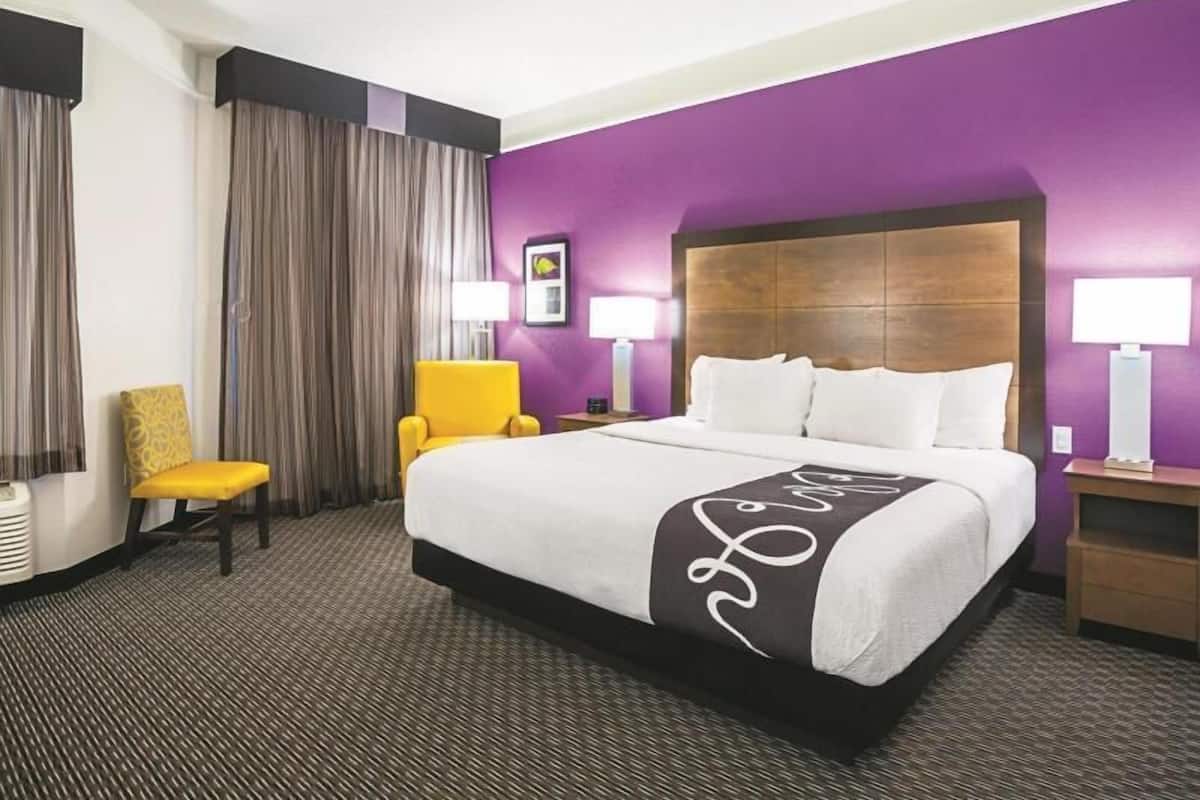 Premium bedding, pillow-top beds, desk, blackout curtains