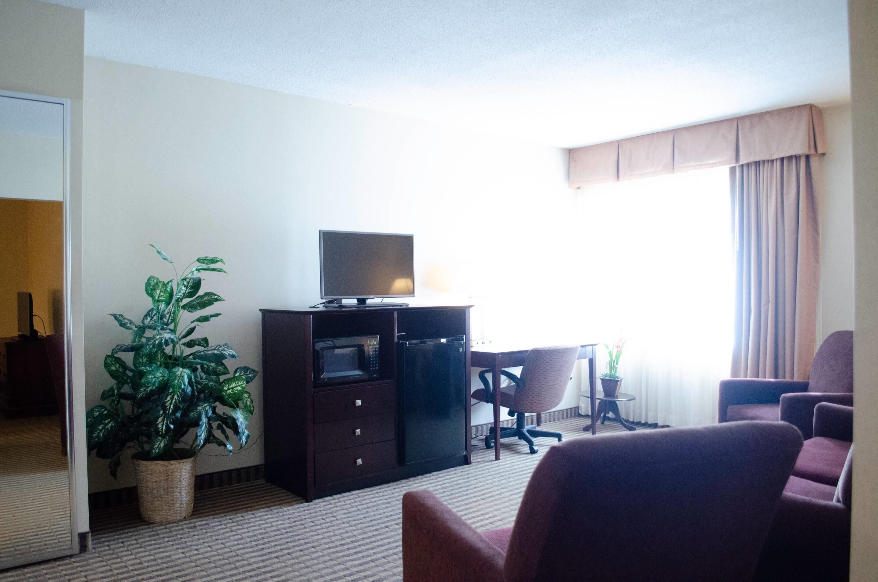 desk, blackout curtains, iron/ironing board, free cots/infant beds