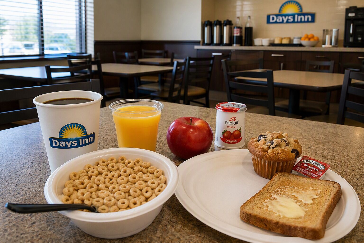 Free daily buffet breakfast