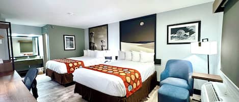 Room, 2 Queen Beds, Non Smoking | Premium bedding, pillow-top beds, in-room safe, desk