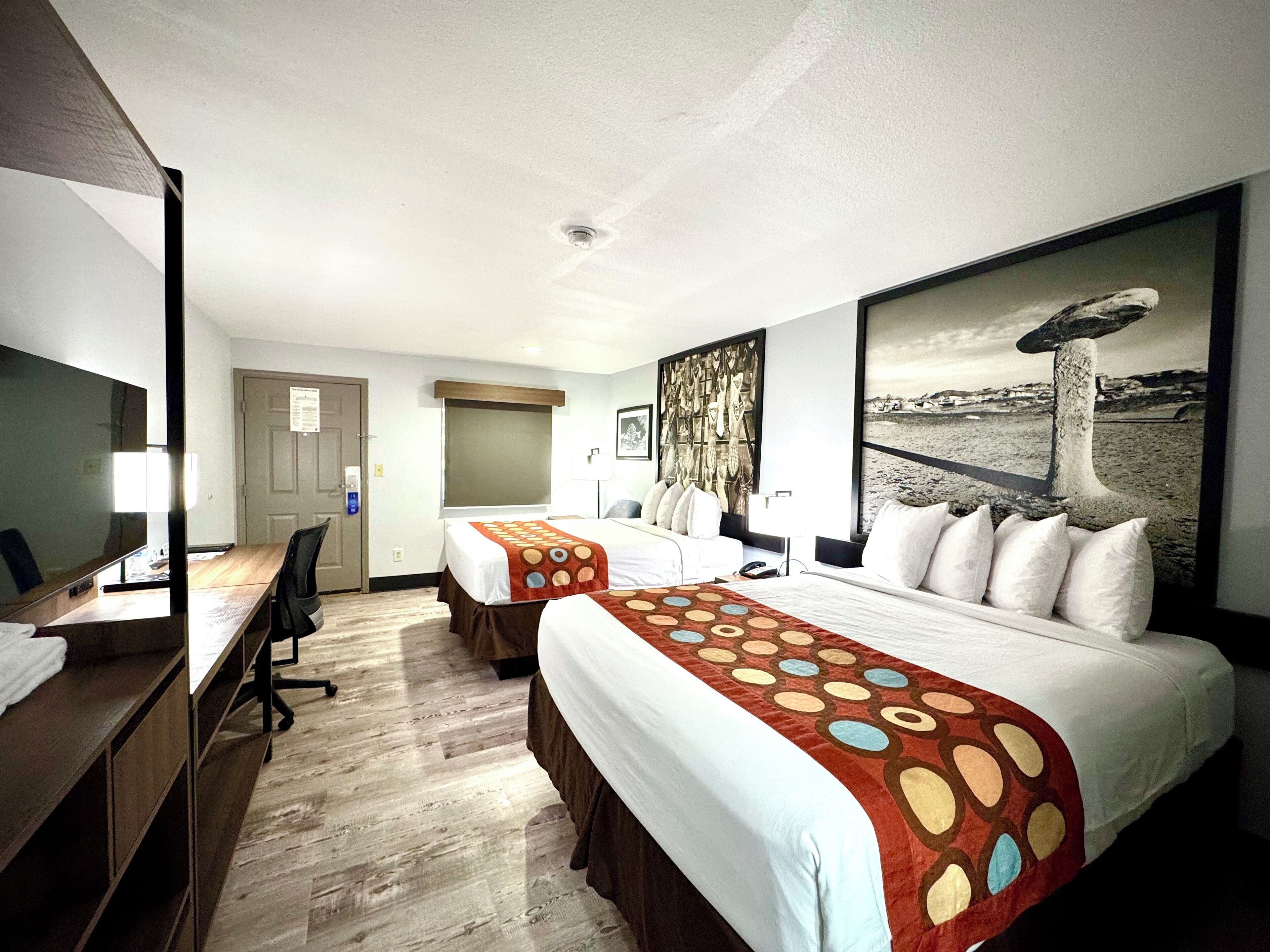 Premium bedding, pillowtop beds, in-room safe, desk