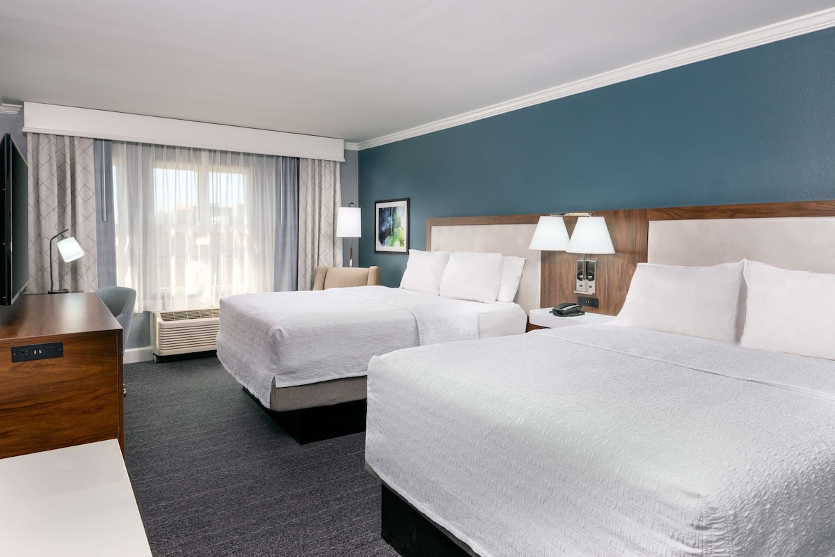 Desk, blackout curtains, iron/ironing board, free cots/infant beds