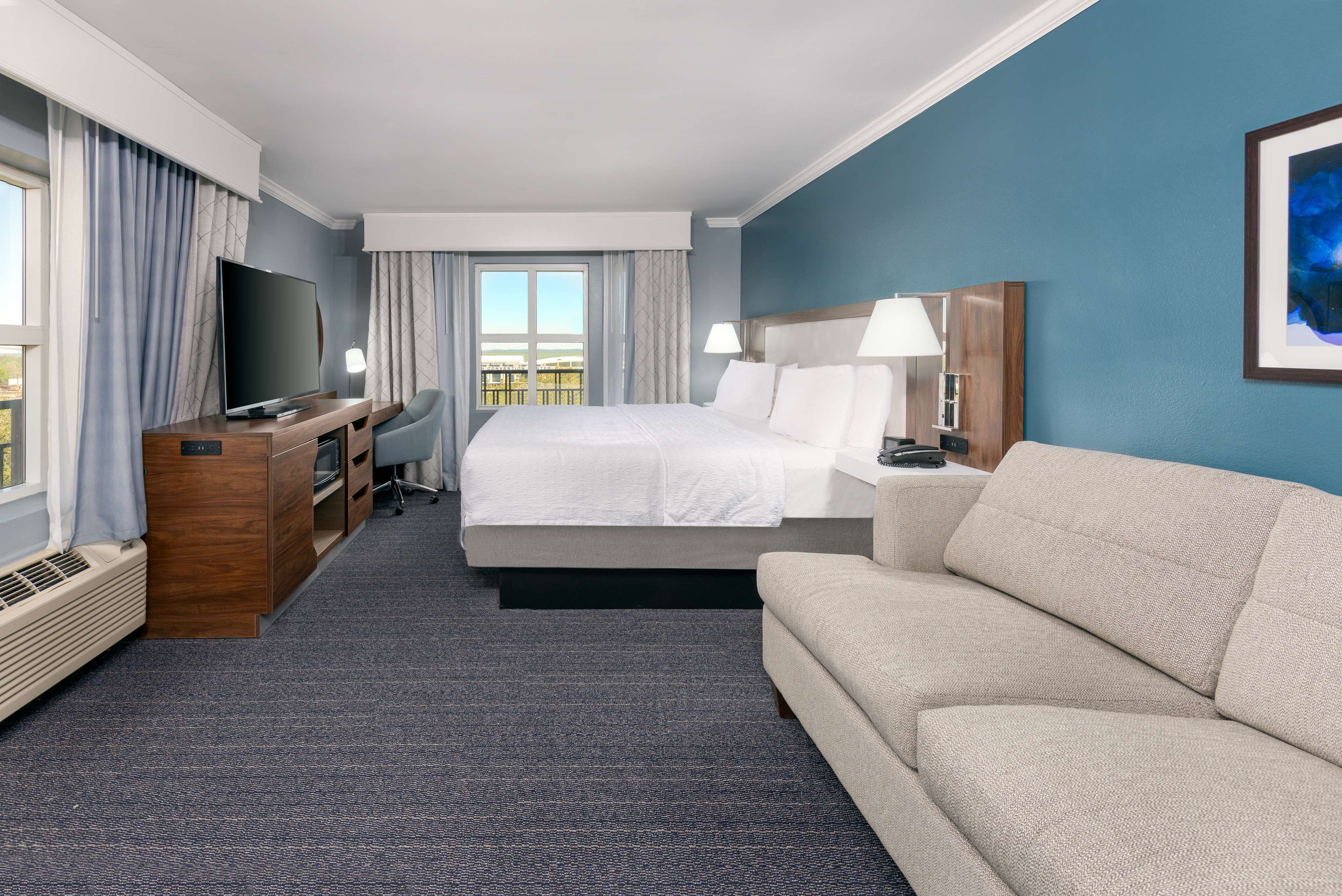 deluxe room, 1 king bed, non smoking | living area | flat-screen tv