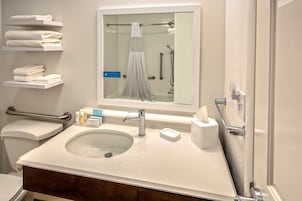 Bañera con ducha, artículos de tocador gratuitos, secador de pelo